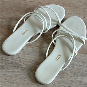TKEES Ivory Multi-Strap Slide Sandals